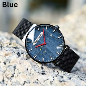 Mens Watch, Personalized Watch, Engraved Watch, Watch for Dad, Groomsmen Watch, Husband Watch, Anniversary Gift, Boyfriend Gift, Mens Gift