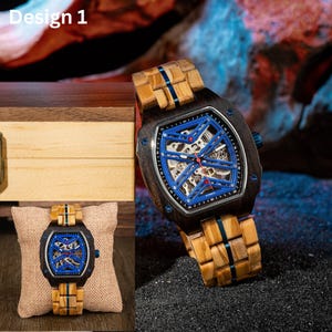 Wood Watch for Men, Custom Engraved Wood Watch, Personalized Wooden Watch, Father&#39;s Day Gift for Dad, Gift for Father Husband Boyfriend Son