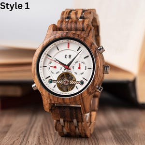 Wooden Watch, Engraved Watch, Mens Watch, Personalized Watch, Groomsmen Gift, Anniversary Gift, Boyfriend Gift, Birthday Gift, Gift for Dad