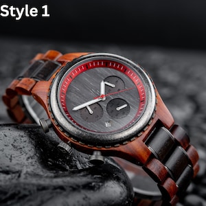 Wood Watch, Mens Watch, Personalized Watch, Engraved Watch, Husband Gift, Anniversary Gift, Boyfriend gift, Groomsmen Gift, Gift for Father