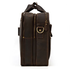 Porte-documents en cuir vintage pour homme, sac pour ordinateur portable en cuir, sac à bandoulière, sac messager, sac à main porte-documents pour homme, cadeaux personnalisés pour garçons d'honneur pour lui image 3