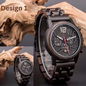 Wooden Watch, Engraved Watch, Mens Watch, Personalized Watch, Groomsmen Gift, Anniversary Gift, Boyfriend Gift, Birthday Gift, Gift for Dad