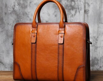 Leather Briefcase,Messenger Bag,Laptop Bag,Crossbody Bag, Shoulder Bag, Computer Bag, Briefcase for Men, Personalized Bag, Groomsmen Gifts