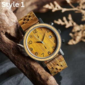 Wooden Watch, Engraved Watch, Mens Watch, Personalized Watch, Groomsmen Gift, Anniversary Gift, Boyfriend Gift, Fathers Day Birthday Gift