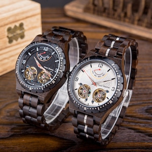 Engraved Wood Watch for Men, Personalized Gift for Men, Custom Engraved Wooden Watch, Anniversary Gifts, Wedding Gifts, Father&#39;s Day Gift