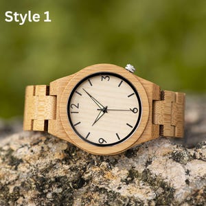 Engraved Mens Watch, Wood Watch, Wooden Watch, Personalized Gift, Anniversary Gift for Boyfriend, Christmas Gifts for Him, Gift for Dad Son