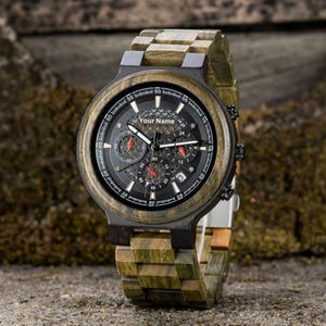 Engraved Watch, Wood Watch, Watch for Men, Groomsmen Watch, Unique Watch, Father&#39;s Day Gift, Custom Engraving, Gift for Him, Boyfriend Gift