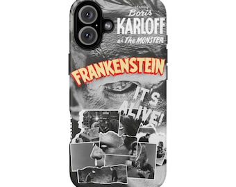 Frankenstein Phone Case: Gothic Horror Style, Wireless Charging Compatible