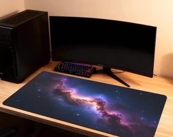 Alfombrilla de escritorio Cosmic Nebula: alfombrilla de ratón grande para juegos espaciales