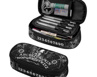 3-Layer Pencil Case Cthulhu Ouija .  Makeup organizer, goth bag, gift box, horror gothic punk.