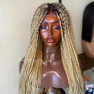 30” inches Senegalese twist lace wig. Braided wig for black women.