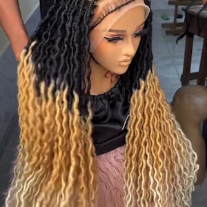 30&quot; Ombré Soft Locs Lace Frontal Wig: Boho Dreadlock Style