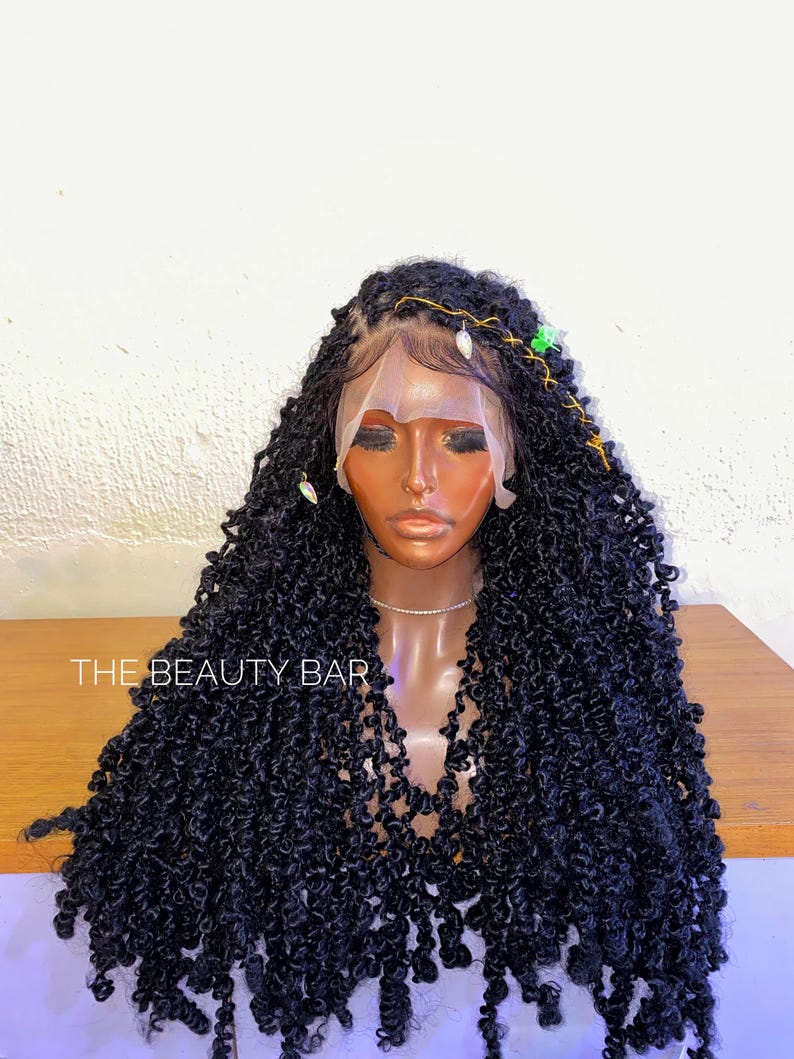 Faux Locs Lace Wig: Twisted Dreadlocks, Long Fauxlocs Wig. Lace Frontal ...