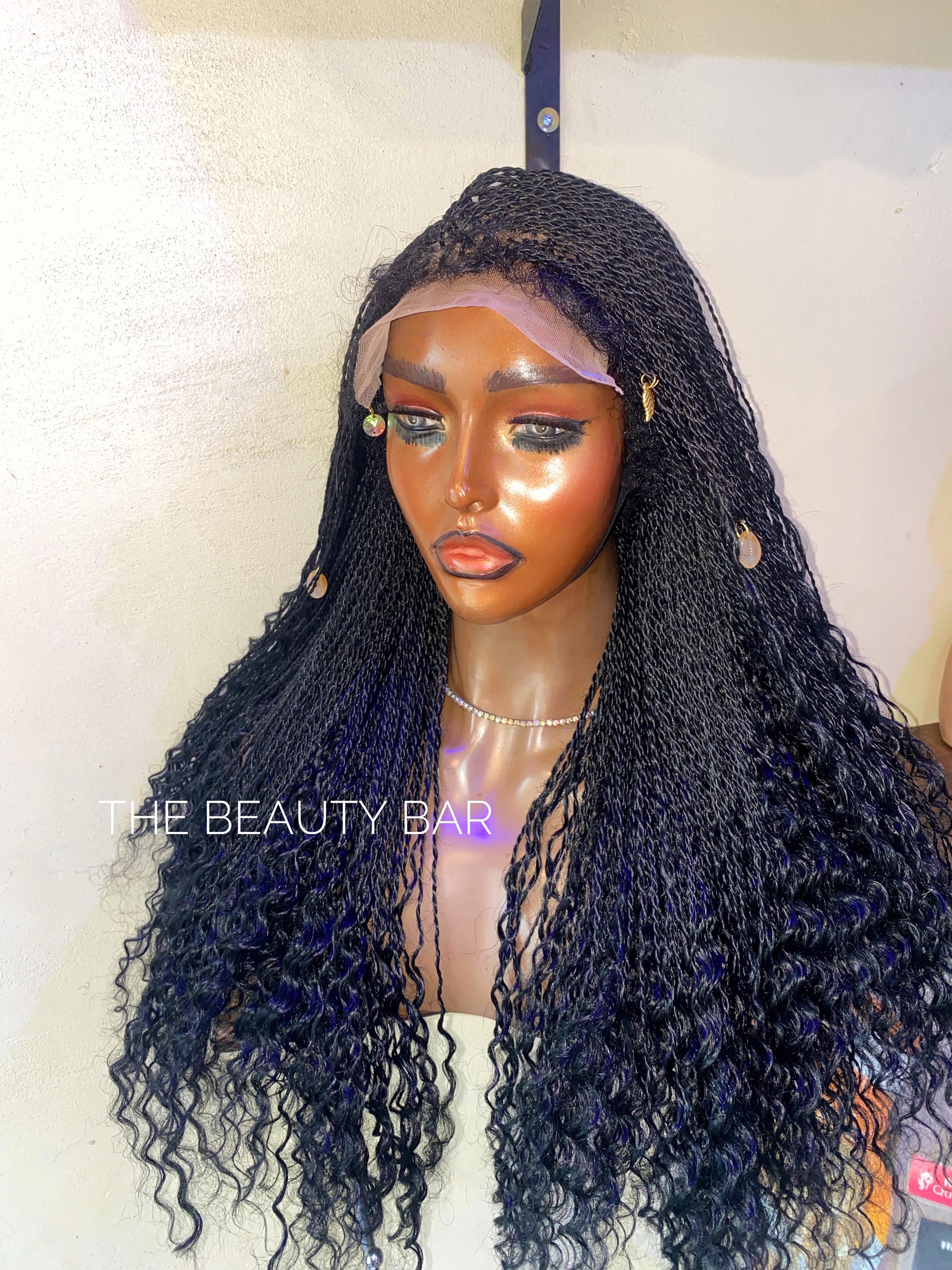 Micro Twist Lace Closure Wig: Deep Wave Human Hair Blend, 24  display picture 1