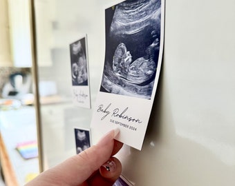 Ultrasound Photo Magnets | Personalized Fridge Magnet | New Parents | Magnetic Keepsake | Pregnancy Gift | Print from Sonogram