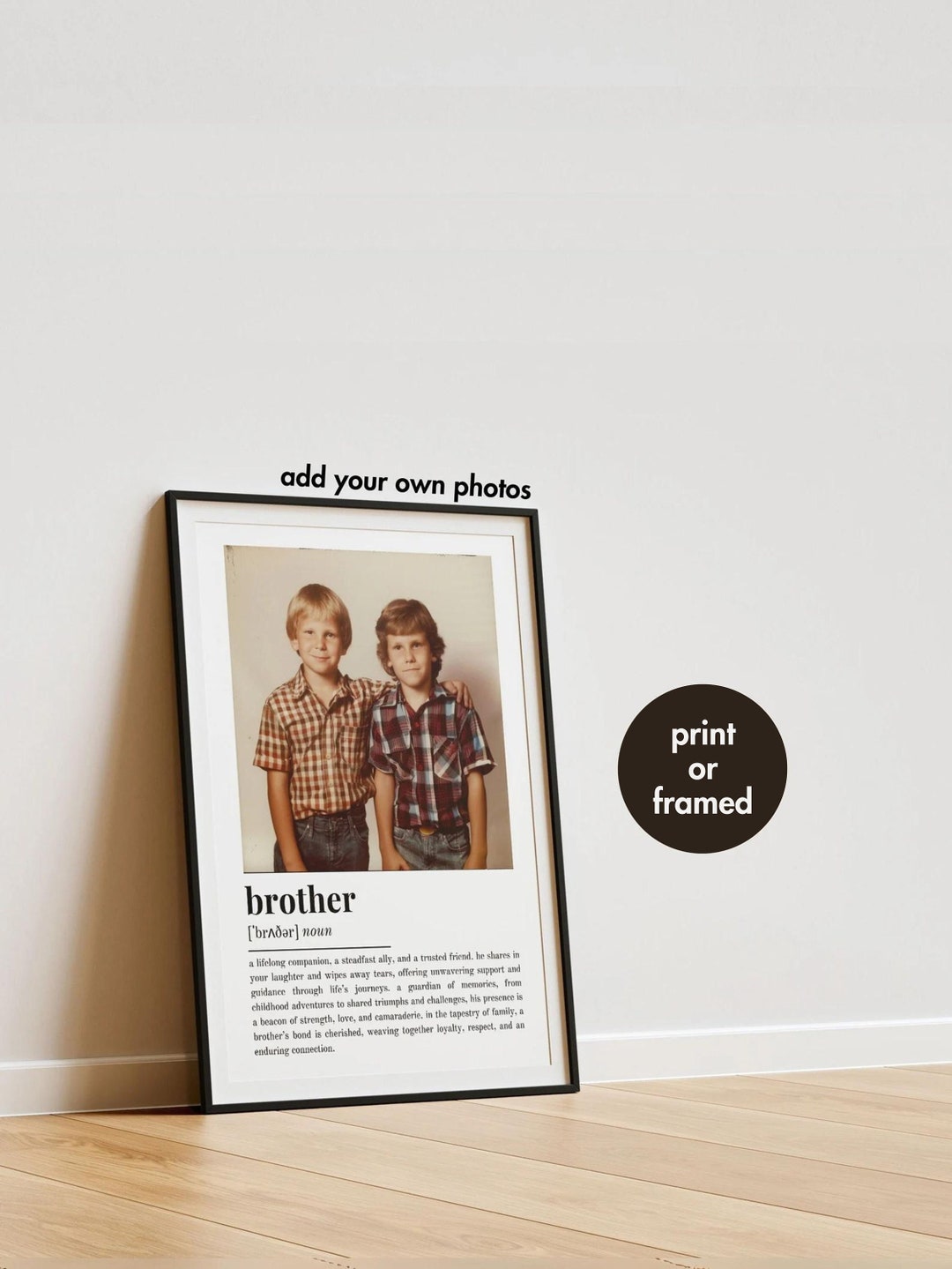 Brother Definition Photo Collage | A4 Print Framed | Brother Gift ...