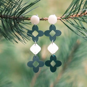 Flora Earrings - Bold Geometric Colourful Handmade Earrings - Made in Scotland - Contemporary Statement Earrings