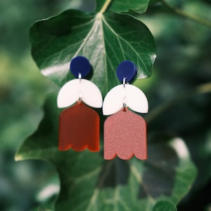 Tulip Earrings - Bold Geometric Colourful Handmade Earrings - Made in Scotland - Contemporary Statement Earrings