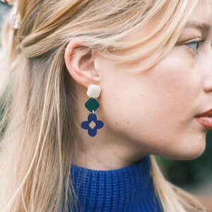 Maud Earrings - Bold Geometric Colourful Handmade Earrings - Made in Scotland - Contemporary Statement Earrings