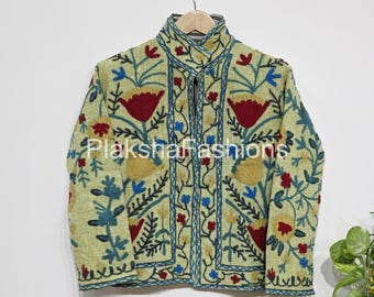 Chic Embroidered Suzani TNT Jacket, Indian Unique Suzani TNT Coat, Bridesmaid Gift, Winter Jacket, Women's Coat, Suzani Jacket, Gift For Her