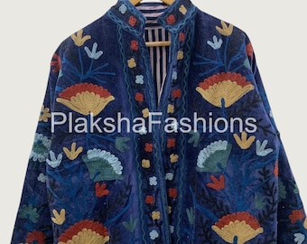 Bohemian Winter Outerwear,Embroidered Short Jacket, Vintage Ethnic Jacket,Handmade Uzbek Spring Coat , Gift For Her Velvet |