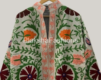 Women's Winter Wear Handmade Jacket, Cotton Boho Jacket, Warm Summer Jacket , Short Jacket, Hand Embroidered Jacket, Cotton Suzani Jacket
