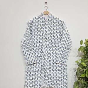 Floral Printed Cotton Long Kimono | Bathrobe Robe, Bathrobe Cardigan Nightwear Dressing Gown, Summer Dress, Handmade Kimono, Gift Idea