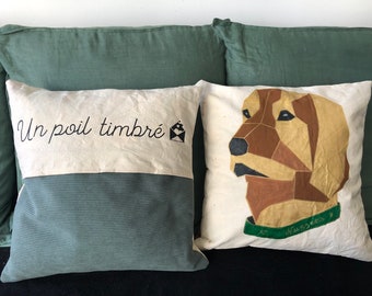 Coussins personnalisables et peints à la main - Thème animaux - sur commande (couleurs, motifs, taille)