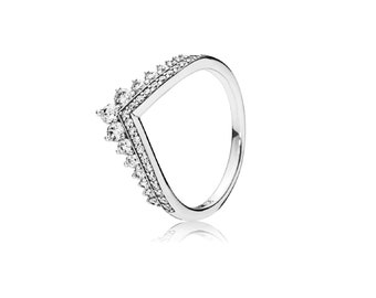 Pandora Ring Princess Wishbone Womens Presents, Engagement, or Promise Ring Elegant, Trendy, and Minimalistic Memories Rhinestone