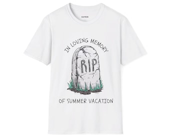 In liebevoller Erinnerung an die Sommerfrische Zurück in der Schule | T-Shirt | Gen Z T-Shirt | Lustiges Meme Shirt | Unisex T-Shirt