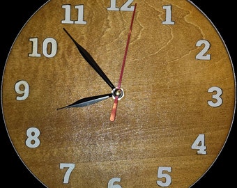 Reloj pared 20 cm de Madera tallado, Personalizable