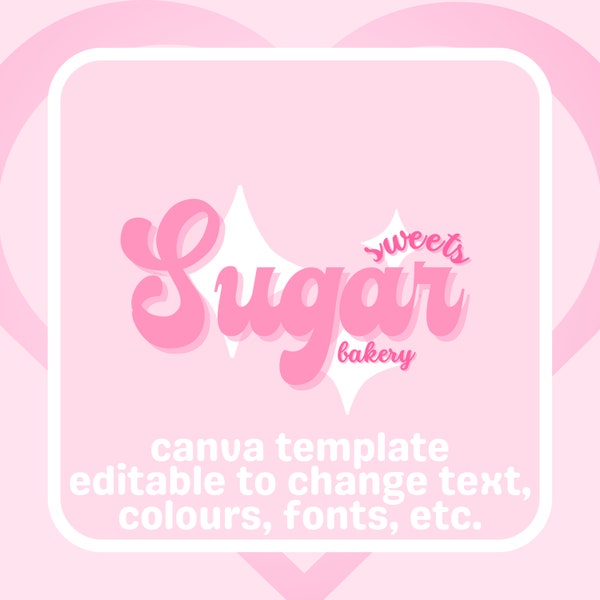 Pink Logo Canva Template Easy Use Beauty Logo Branding