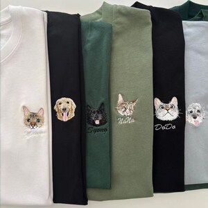 Sudadera bordada con retrato de perro personalizado, sudadera con capucha personalizada para mascotas, cara de mascota personalizada y sudadera con nombre de mascota, regalo personalizado