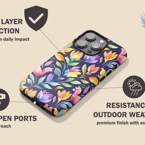 a cell phone case with a colorful floral pattern