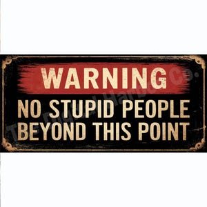 Segnale di avvertimento retrò: niente stupidi oltre questo punto (PDF)