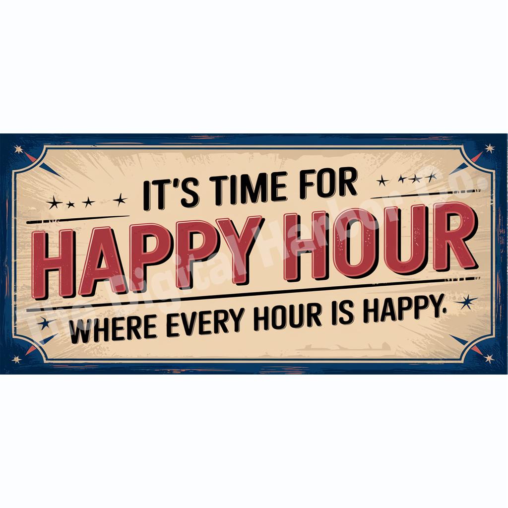 Happy Hour Sign Example Happy Hour Sign: Vintage Style Wooden Sign (digital Download) - Etsy