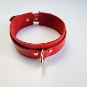 Handmade Leather Custom Choker Collar, 7 Leather colors & 2 Hardware colors, anniversary gift.