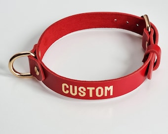Custom Engraved Women&#39;s Leather Collar - Personalized Gift Idea