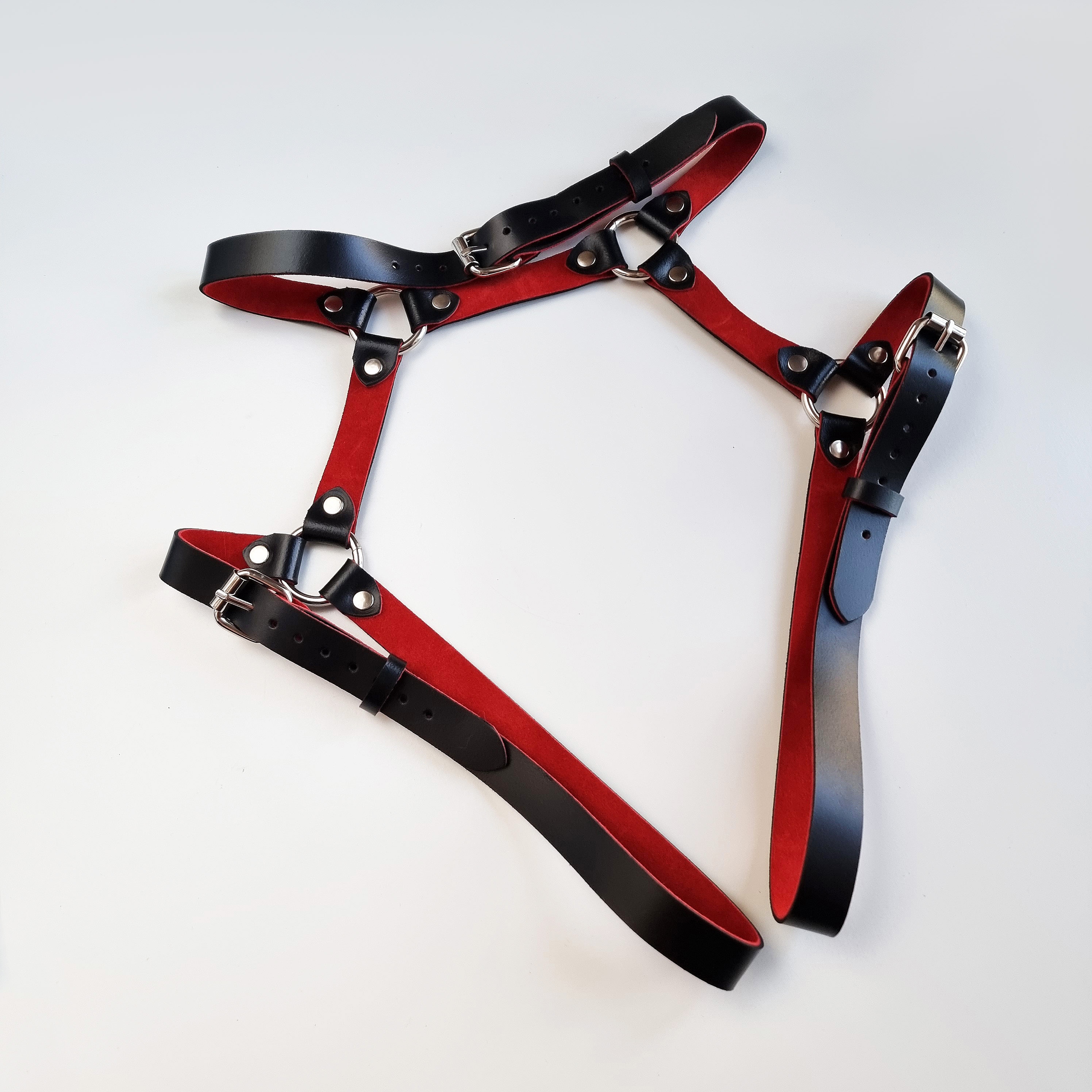 Open-crotch Panties, Leather Crotchless Panties, Harness Lingerie, BDSM ...