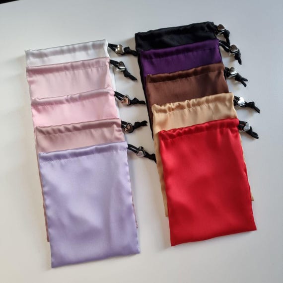 24-teiliges Satin-Aufbewahrungstaschen Set – 3 Größen, 4 Farben – Mit Kordelzug, Für Reise & Zuhause