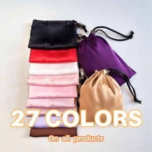 Satin Storage Bag 27 Colors, Your Text Engraving, 11 Sizes + Custom