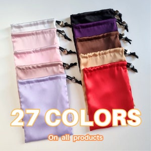 Satin Storage Bag 27 Colors, Your Text Engraving, 11 Sizes + Custom