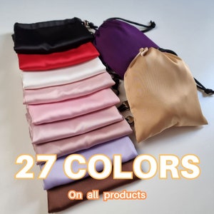Satin Storage Bag 27 Colors, Your Text Engraving, 11 Sizes + Custom