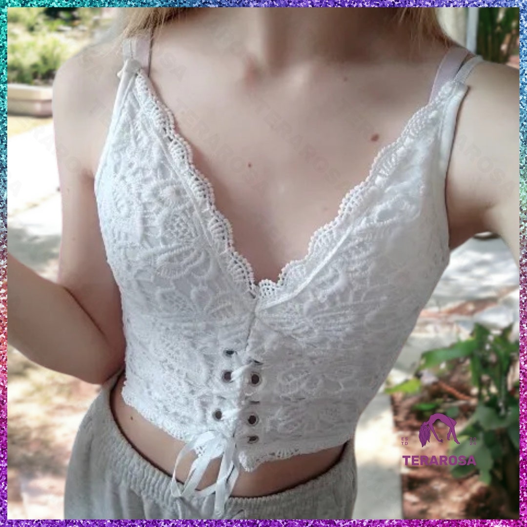 Women's Sexy Summer Lace Cross Straps V-Neck Backless Crop Top main image 1