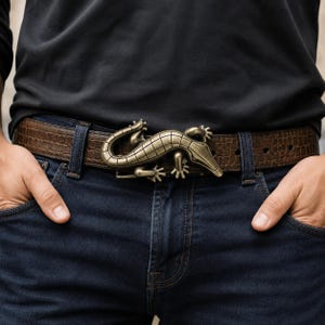 Ödlebältesspänne, Rocker Biker-bältesspänne, Reptilbältesdetaljer, Edgy alternativt bältestillbehör - GS04ab