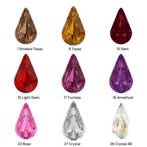 7.8x13mm Teardrop Table Cut Swarovski Crystal, High-Quality Vintage Style Glass Drop Beads for Jewelry Making 10 pcs - 4300/2 7,8*3mm