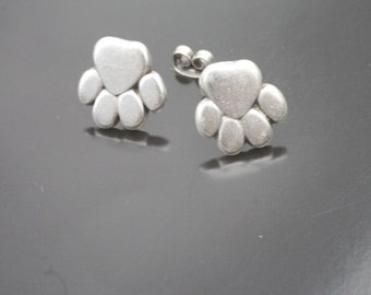 5 Pairs Paw Print Stud Earrings Dog Cat Paw Earrings Cute Animal Earrings Gift for Pet Lovers Women Kids (14x14 mm) - zm934
