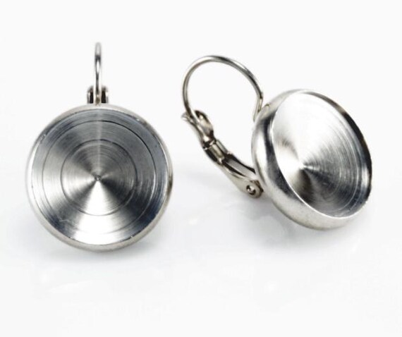 Ganci Orecchini Leverback In Argento Sterling Per Cristalli Rivoli 12mm E 14mm - Findings