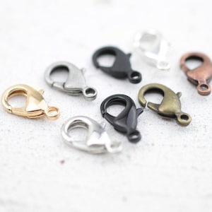 12mm Brass Lobster Clasps For Jewelry Making, Strong Spring Trigger Clasps, Lobster Claw Clasps, Chain Connector LOB12