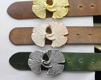 Ginkgo Leaf Belt Buckle, Flower Belt Buckle, Pin for Snap  display picture 1